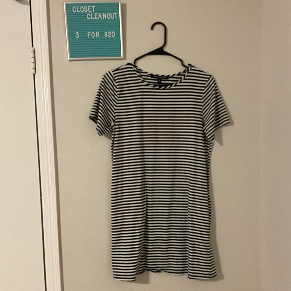 3for$20 black and white striped T-shirt dress